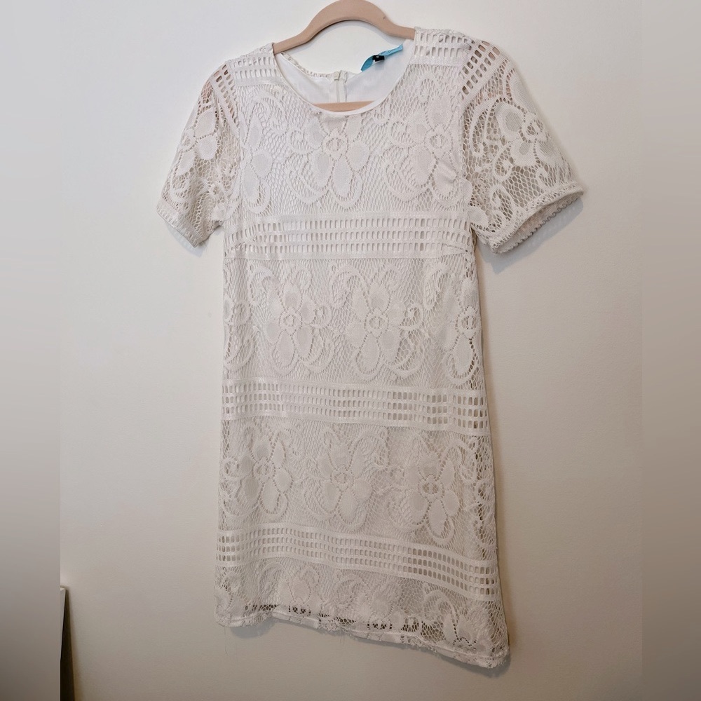 White floral lace dress
